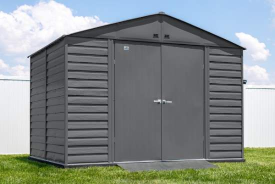Arrow Select 10x8 Steel Storage Shed Kit - Charcoal (SCG108CC) This Select shed is a perfect additoon to your backyard setting. 