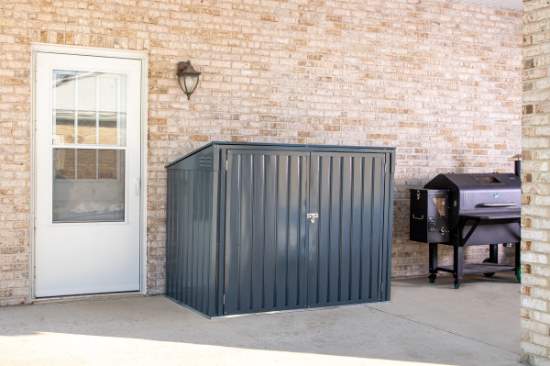 Arrow Storboss 6x3 Horizontal Shed Kit - Charcoal (STB63CC) This horizontal shed is perfect to be put on your patio, walkways, or side of your house. 