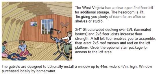 Best Barns West Virginia 16x28 Wood Storage Shed Kit (westvirginia_1628) Second Floor Loft 