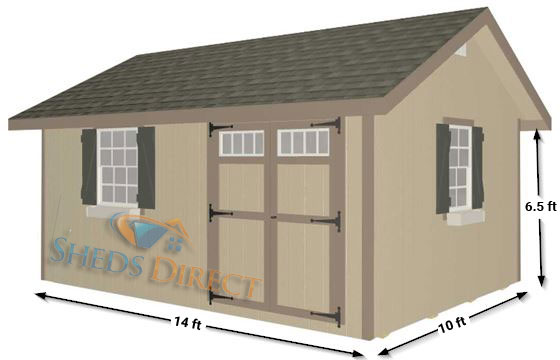 EZ-Fit 10x14 Heritage Wood Storage Shed Kit (ez_heritage1014)