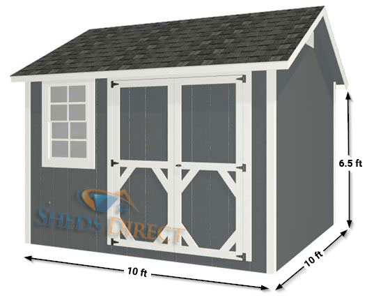 EZ-Fit Craftsman 10'W x 10'D Wood Storage Shed Kit (ez_craftsman1010)