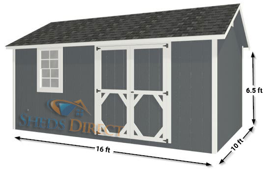 EZ-Fit Craftsman 10'W x 16'D Wood Storage Shed Kit (ez_craftsman1016)
