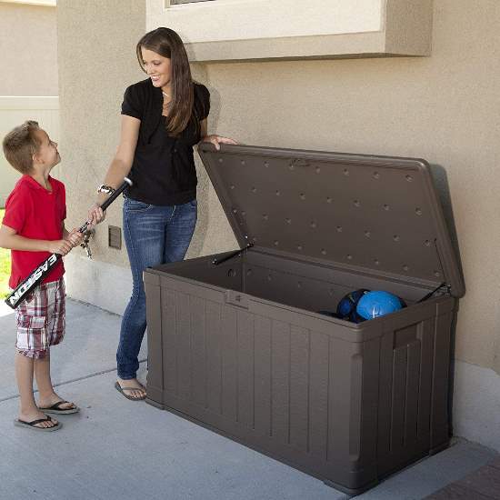 Lifetime Outdoor 116-Gallon Storage Deck Box (60089) This deck box is a perfect place to store your kid's outdoor toys