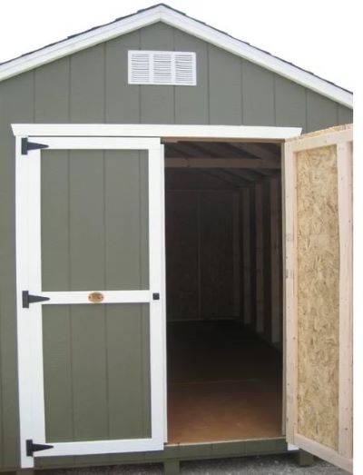 Little Cottage Co. Value Gable 10x10 Wood Shed Kit (10x10 VGS-WPC) Sneak Peak Inside the Shed from the door. 