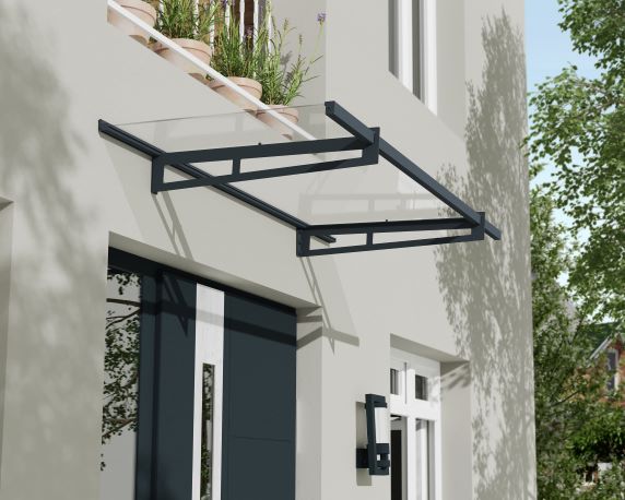 Palram - Canopia 7x3 Bremen 2050 Awning - Gray/Clear (HG9589) This awning is made for use over a door or a window for protection. 