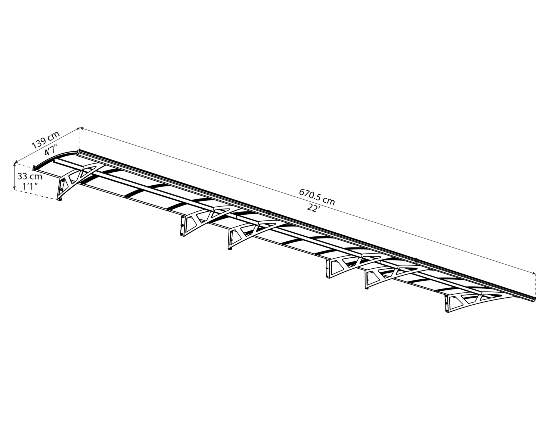 Palram Amsterdam 6690 Awning Kit - Gray (HG9578) Awning 6690 Dimensions 