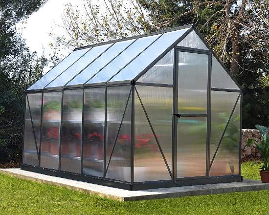 Palram Mythos 6x10 Greenhouse - Gray  (HG5010Y) Gives shelter and protection to your plants. 