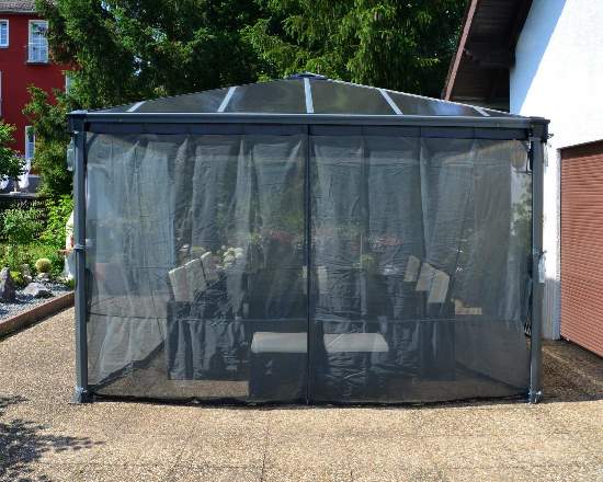 Palram - Canopia 4300 Palermo Gazebo Netting - Gray (HG1064) Enjoy the wonders of your outdoor area with privacy by purchasing this netting set. 