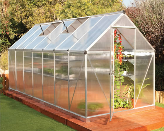 Palram 6x14 Mythos Hobby Greenhouse Kit - Silver (HG5014) The greenhouse includes two roof vents to help moderate air flow and temperature to maximize growing conditions. 