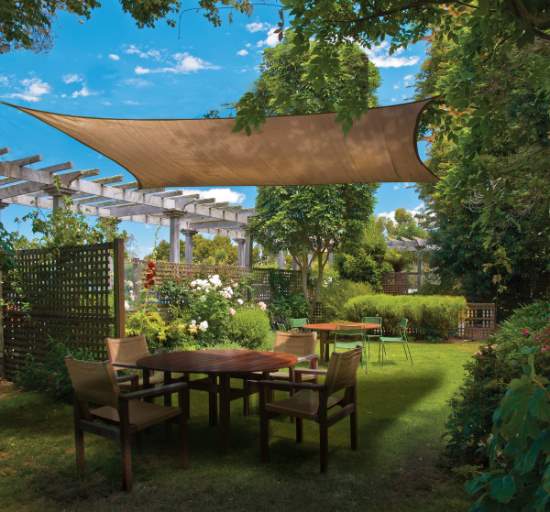 ShelterLogic 16x16 Square Shade Sail - Sand (25723) This shade sail will protect you and your family from the harmful UV rays. 