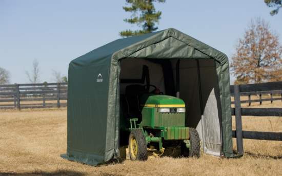 ShelterLogic ShelterCoat 11x8 Green Garage Kit - Peak (72854) Protect your tractor from the sun rays by using this shelter kit. 