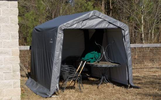 ShelterLogic ShelterCoat 11x16 Gray Garage Kit - Peak (72873) Protect your patio furniture from the sun rays by using this shelter kit. 