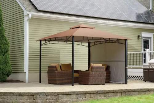 ShelterLogic 11x11 Bronze Redwood Gazebo (24011) This shed is a sturdy, steel shade solution to last after every season.