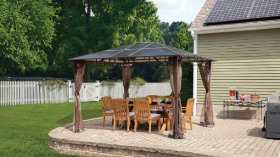 ShelterLogic 10x12 Sycamore Brown Gazebo Kit (24024) This Sycamore Gazebo is a perfect addition to any backyard setting. 