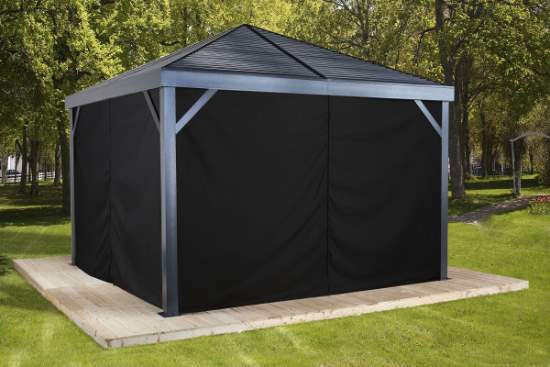 Sojag 12x12 Polyester South Beach Gazebo Curtains - Black (135-9163360) This curtain is a perfect accessory to your sun shelter. 