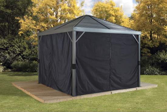 Sojag 8x8 Polyester Sanibel Gazebo Curtains - Black (135-9163902) This curtain is a perfect accessory to your sun shelter. 