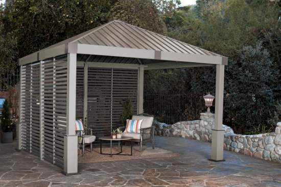 Sojag Nanda 12x12 Gazebo Kit with 2 Louver Walls - Beige (500-9168013) This gazebo kit is an ideal addtion to your outdoor living space.