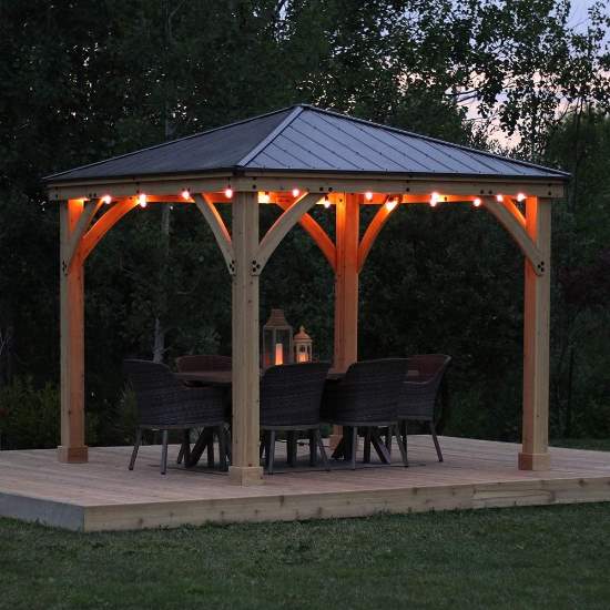 Yardistry Meridian 10x10 Gazebo Kit (YM11756) A perfect place where your family can eat dinner. 