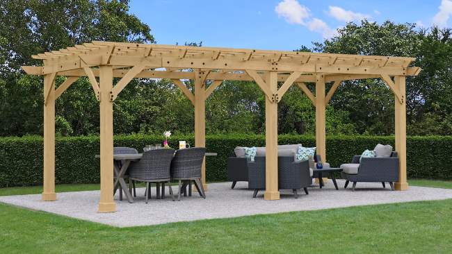 Yardistry Meridian 10x22 Pergola Kit (YM11932COM) This pergola is the best place to relax after an all day work. 