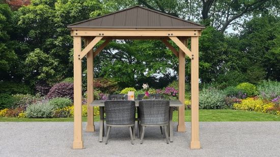 Yardistry Meridian 8x8 Gazebo Kit (YM11827) A perfect place where your family can eat dinner. 