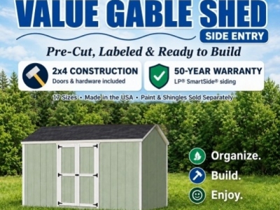 Little Cottage Co. Value Gable Shed: Smart Storage with Convenient Side Entry