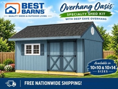 Best Barns Overhang Oasis: Style, Storage, and a Shed That Has You Covered