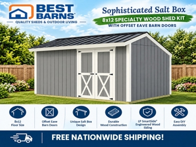 Best Barns Sophisticated Salt Box 8x12 Shed Kit: Style Meets Function