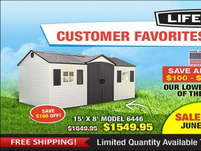 Save Up to $150 Extra Off Our Lifetime Sheds Until June 30th!